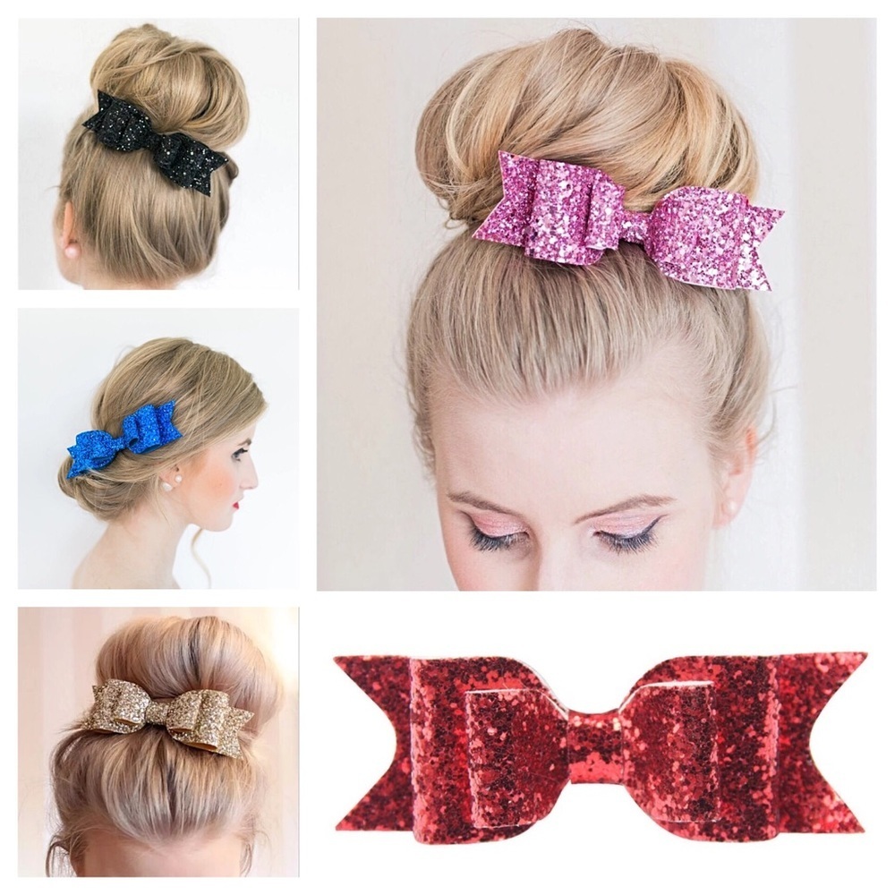 GLITTER HAIR BOWS- BRAND NEW